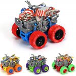 Monster Trucks Toys for Boys/Girls-Friction Powered Mini Push and Go Motorcycle Toys for Kids Playset-Pull Back Car Toys for Toddler Aged 1+ Years Birthday Gifts