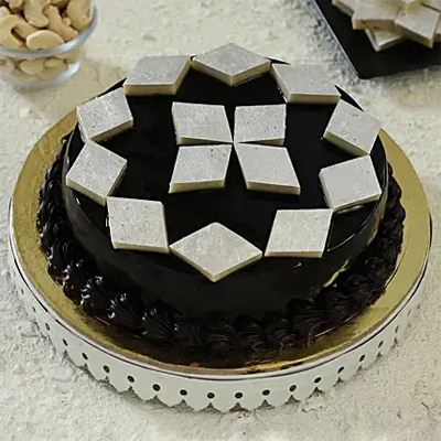 Kaju Katli Chocolate Cake