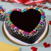Heart Shaped Chocolate Cake With Gems Half Kg