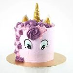 Purple Unicorn Truffle Fondant Cake