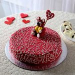 Teddy Hearts Chocolate Cake