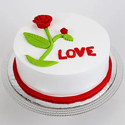 Red Rose Love Chocolate Cake