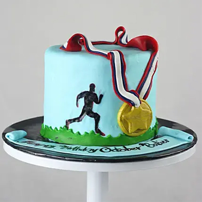 Made For The Wedding Of Two Marathon Runners Medals And Ribbon Made From  Gumpastefondant - CakeCentral.com