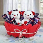 Chocolatey Basket of Teddy Bears