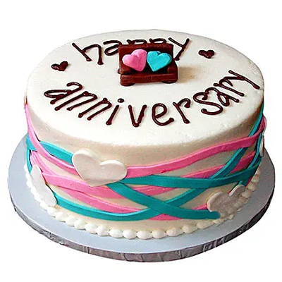 Colorful Anniversary Fondant Cake Chocolate