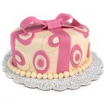 Designer Pink Bow Chocolate Cake