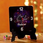 Personalised Happy New Year Table Clock