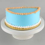 Lovely Blue & Beige Half Cake- 500 Gms
