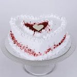 Red Velvet Cream Heart Cake