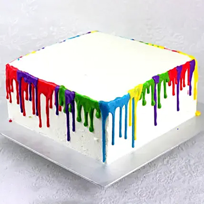 Send beautiful square shape cake online by GiftJaipur in Rajasthan