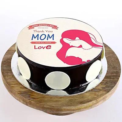 Love Mom Chocolate Photo Cake