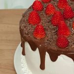 Strawberry Topped Chocolate Cake