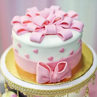 Pink Bow Truffle Cake