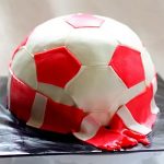 Red Football Truffle Fondant Cake
