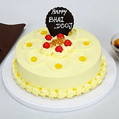 Happy Bhai Dooj Butterscotch Cake