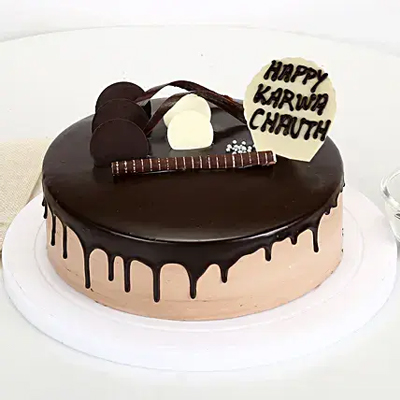 Happy Karwa Chauth Chocolate Cake
