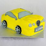 Yellow Car Truffle Fondant Cake