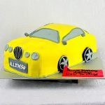 Yellow Car Truffle Fondant Cake