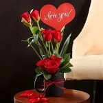 I Love You Red Rose Vase