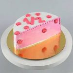 Cute flowery half cake – 500 GMS