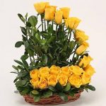 Yellow Roses Basket Arrangement