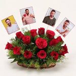 Marvellous Personalised Red Roses Arrangement