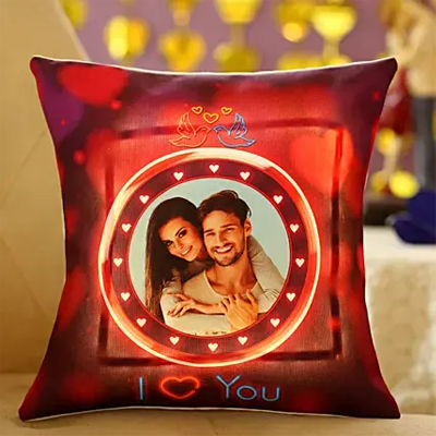 Romantic LED Personalised Cushion