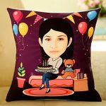 Caricature Personalised Birthday Cushion