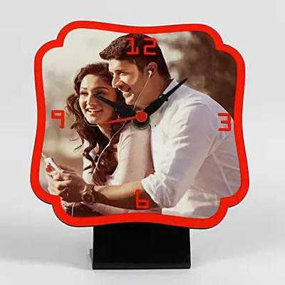 Personalized Red Table Clock