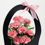 Pink Carnations in Black FNP Sleeve Bag