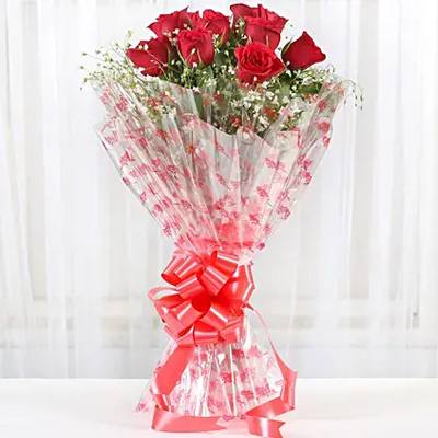10 Red Roses Exotic Bouquet