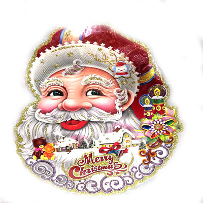 3D Santa Claus sticker Father Christmas stickers removable 3D christmas paper wall sticker