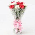 Graceful Pink & White Carnations