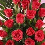 Basket Of Romantic Red Roses