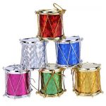 Set of 12 Christmas Tree Drum Ornaments Hanging