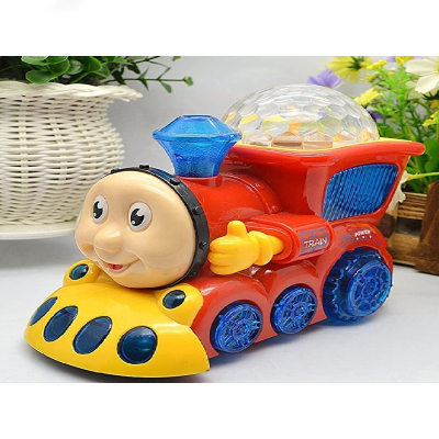 FunBlast Train for Kids, Bump and Go Musical Engine Toy Train with 4D Light and Sound for Kids/Boys/Childr