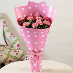 Mixed Carnations Bouquet In Pink Paper