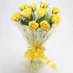 Bright Sunny 12 Yellow Roses